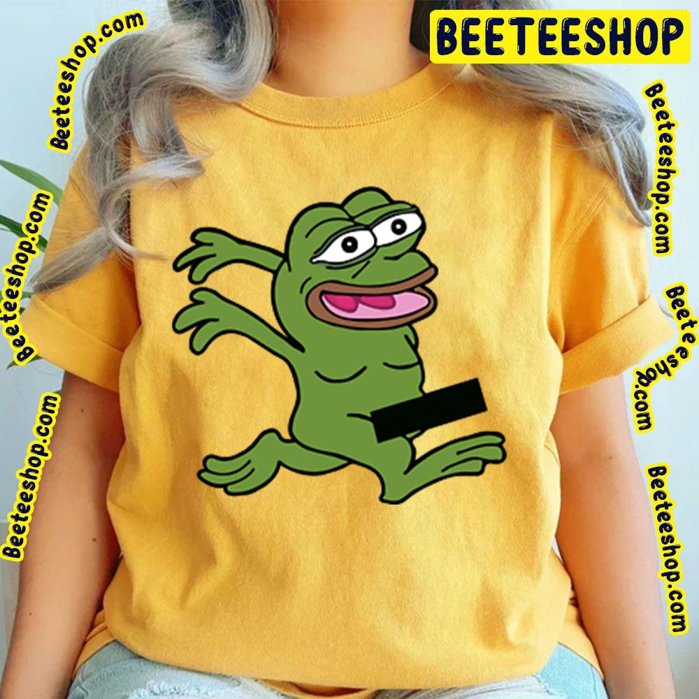 Pepethefrog Smiling Naked Streaking Memes With Censored Zone Trending Unisex T Shirt Beeteeshop