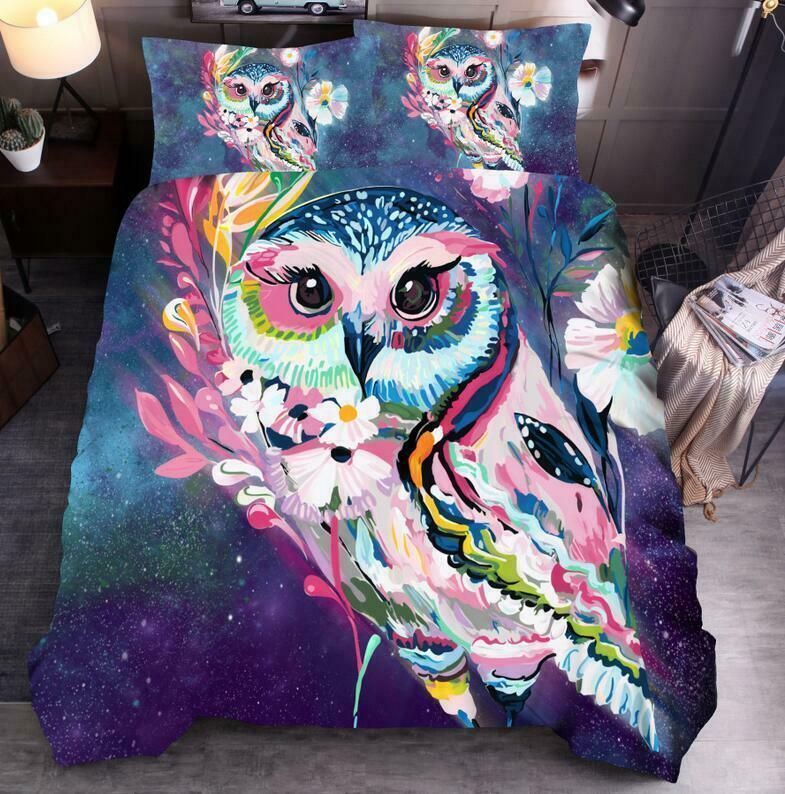 3D Art Watercolor Owl  Bedding Sets