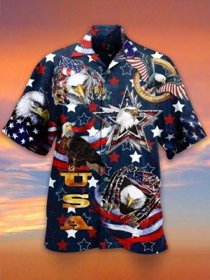 4th Of July Independence Day American Eagle Hawaiian Shirt