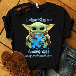 Baby Yoda I Wear Blue For Autism Awareness Unisex T-Shirt