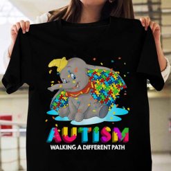 Dumbo Puzzle Piece Autism Walking A Different Path Unisex T-Shirt