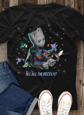 Groot Till All The Pieces Fit Autism Awareness Unisex T-Shirt