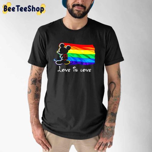 LGBT Flag Love Is Love Mickey Mouse Disney Unisex T-Shirt