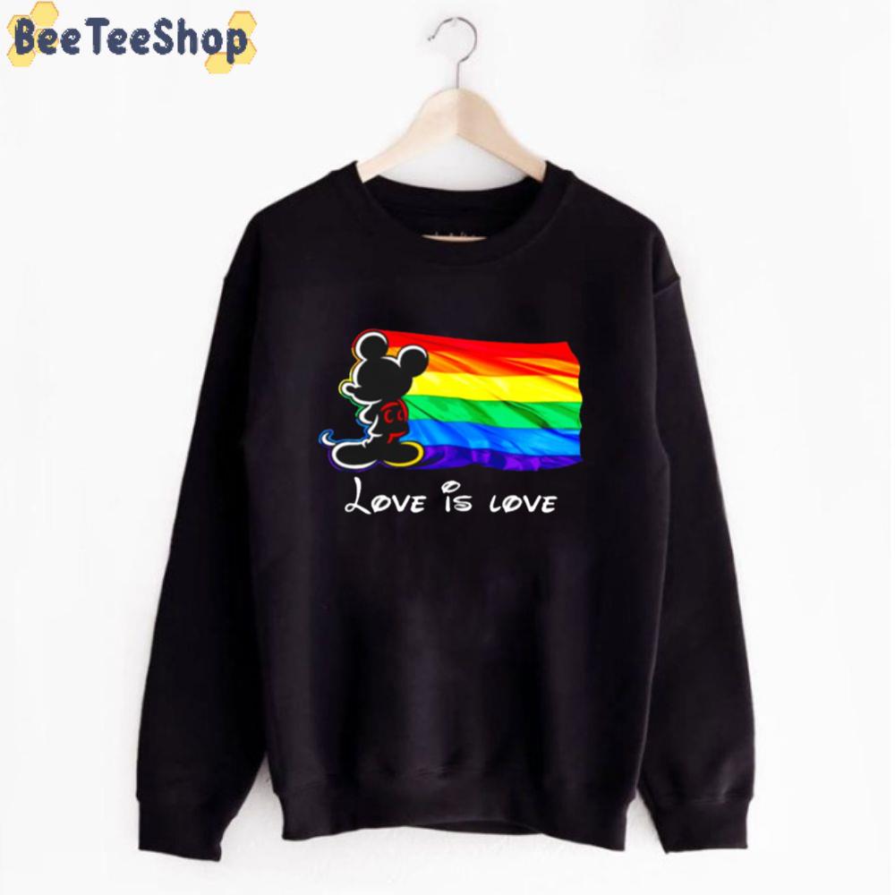 LGBT Flag Love Is Love Mickey Mouse Disney Unisex T-Shirt