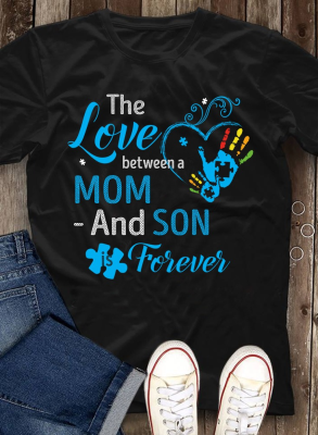 The Love Between Mom And Son Is Forever Autism Awareness Unisex T-Shirt