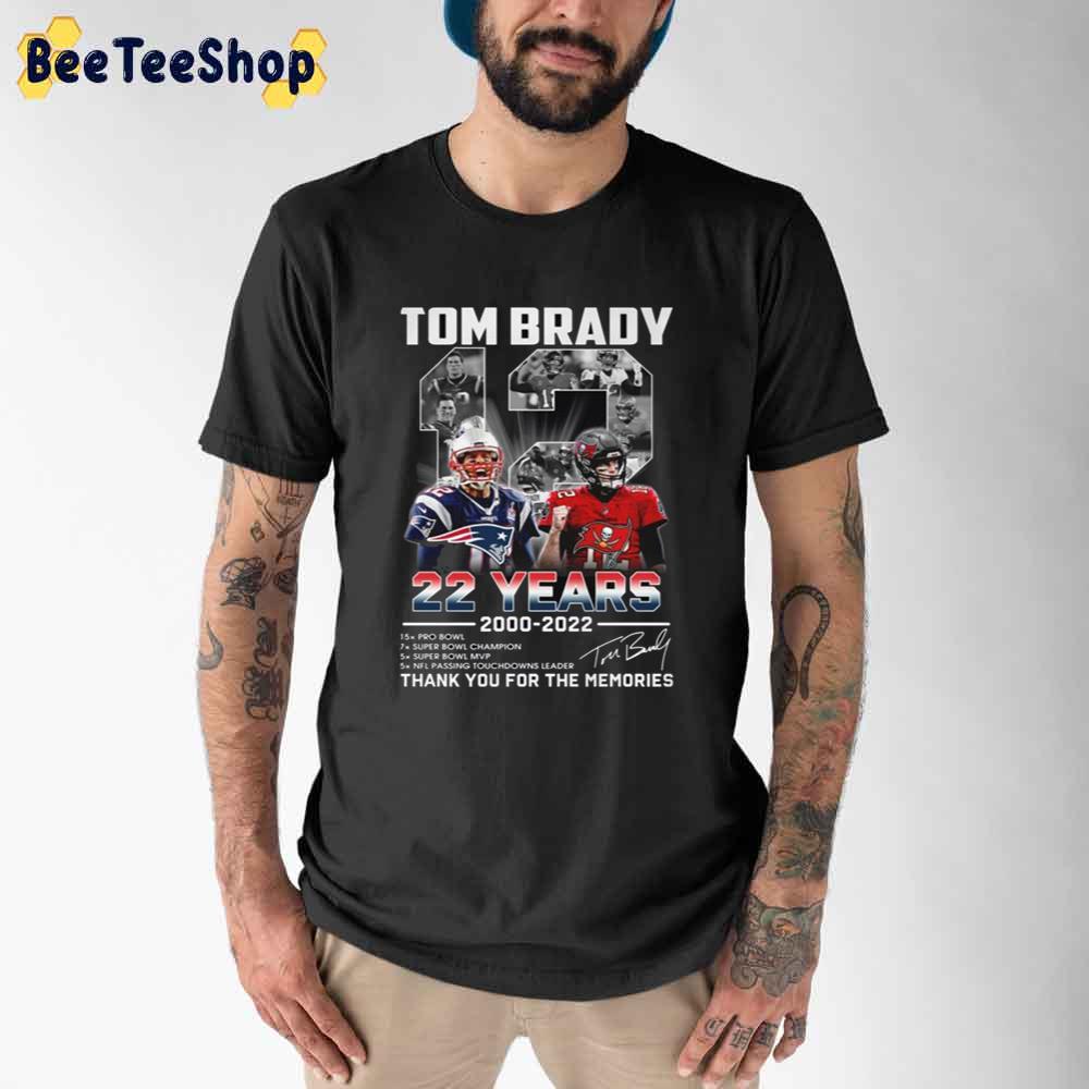 Tom Brady 22 Years 2000-2022 Thank You For The Memories Football Player Unisex T-Shirt