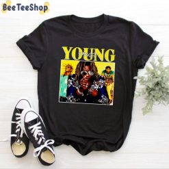 Yellow Retro Style Young Thug Rapper Shirt 1 black