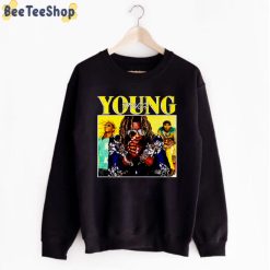 Yellow Retro Style Young Thug Rapper Sweatshirt Sweatshirt