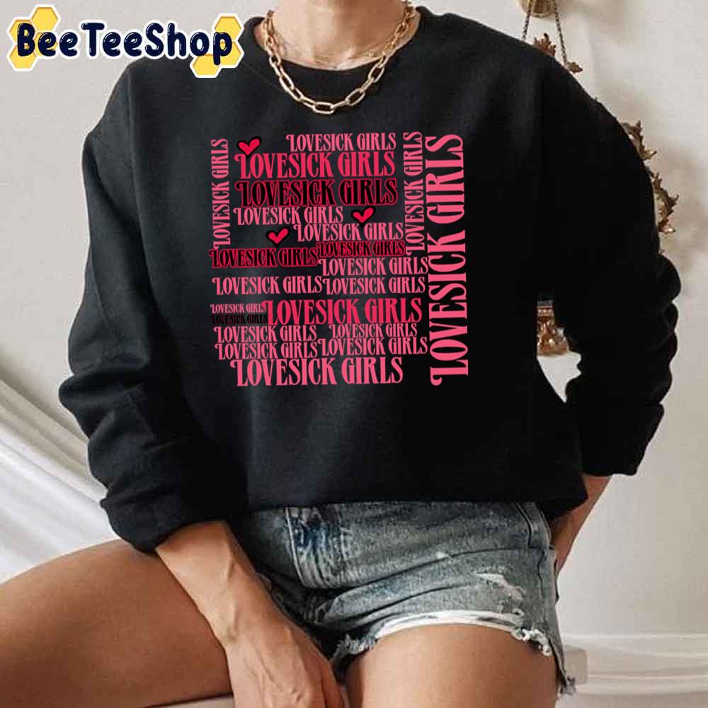 Art Text Lovesick Girls Heart Blackpink Kpop Unisex Sweatshirt