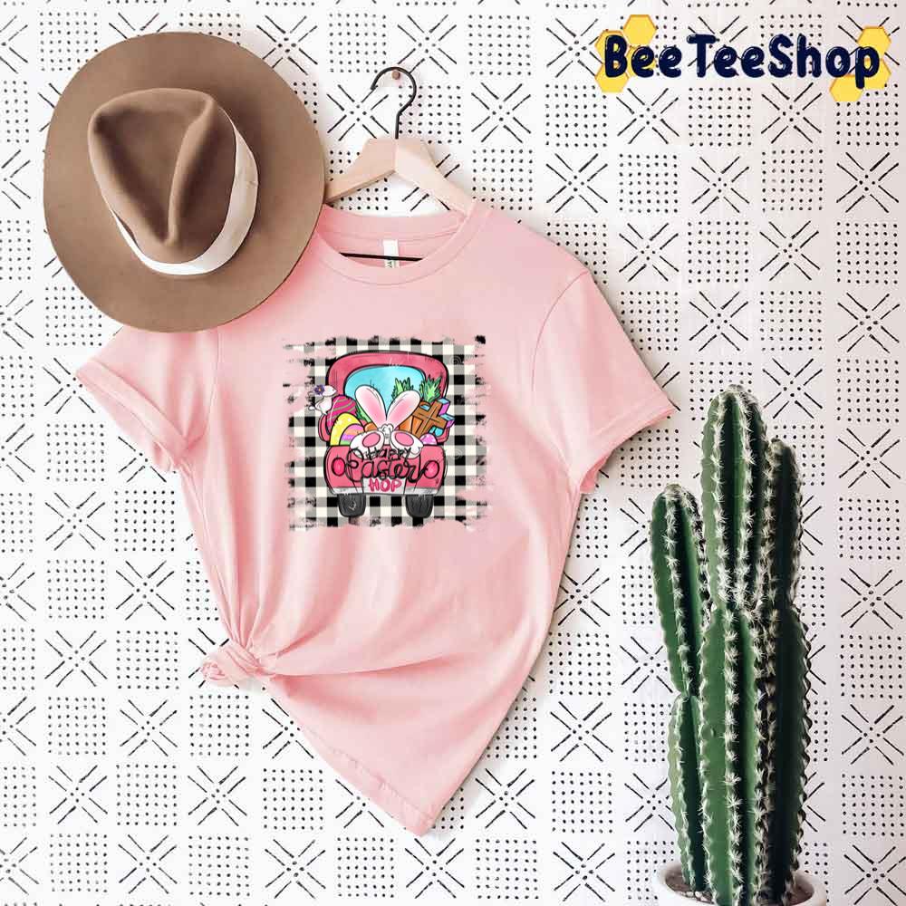 Cute Pink Car Happy Easter Unisex T-Shirt