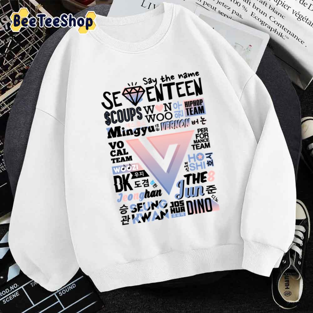 Font Collage Rose Quartz And Serenity Seventeen Kpop Unisex Sweatshirt
