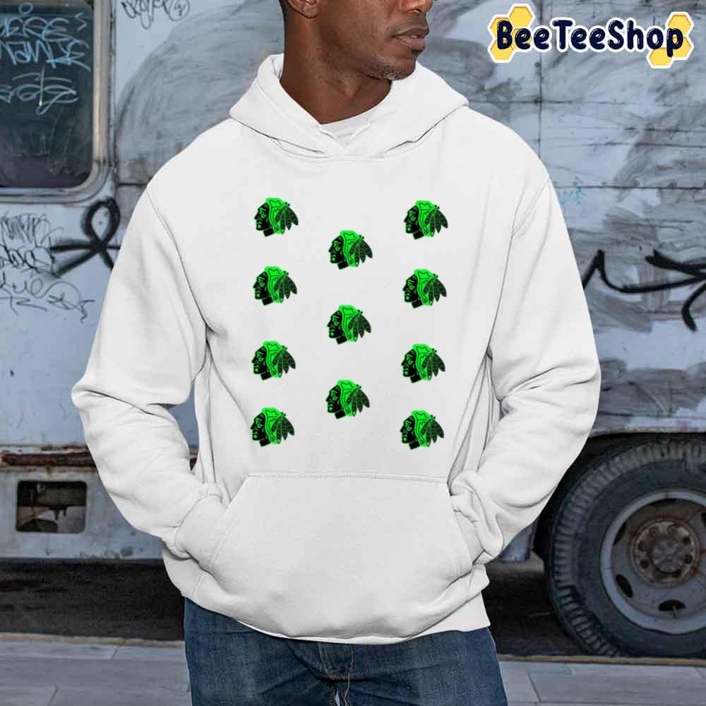 Inspired Art Zombie Green Graphic Chicago Blackhawks Hockey Unisex Sweatshirt