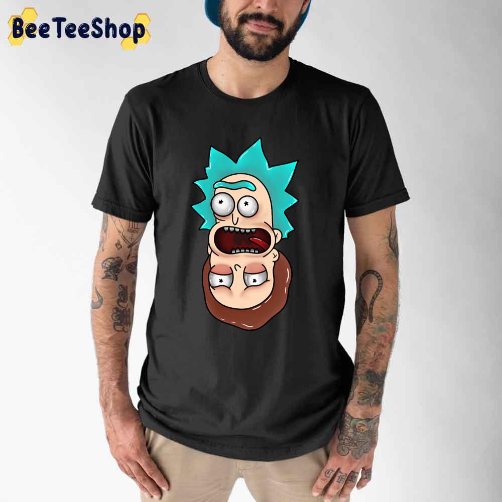 Psychedelic  Rick And Morty Heads unisex T-Shirt
