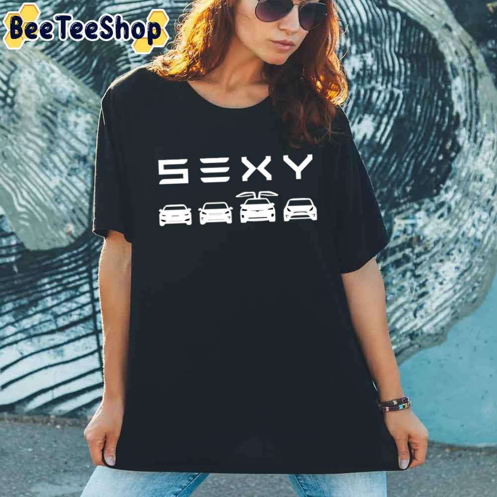 Sexy Tesla White Logo Unisex T-Shirt