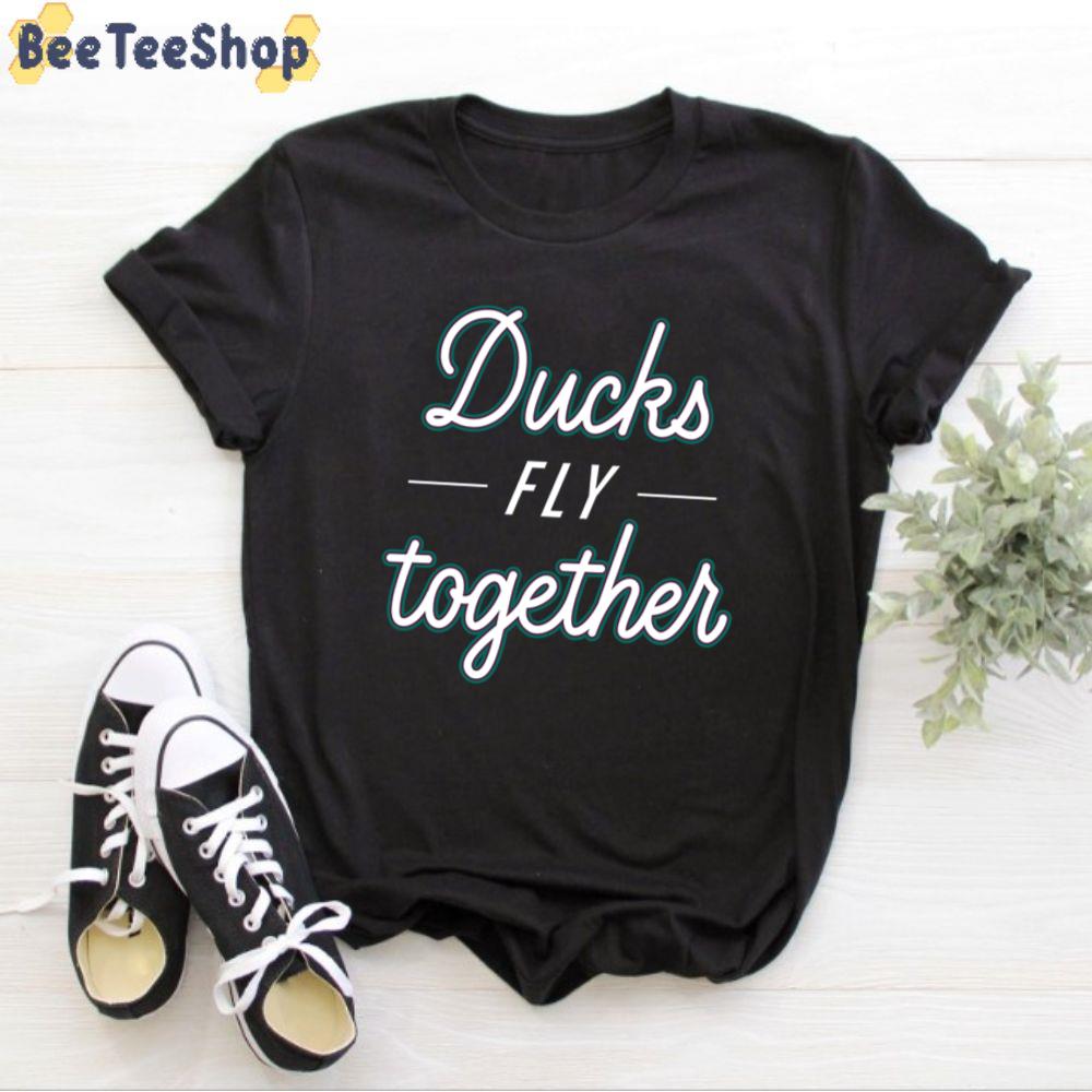 White Text Style Ducks Fly Together Anaheim Ducks Hockey Unisex T-Shirt