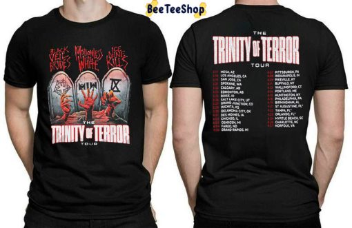 The Trinity Of Terror Tour 2022 Black Veil Brides Ice Nine Kills MIW Band Unisex T-Shirt