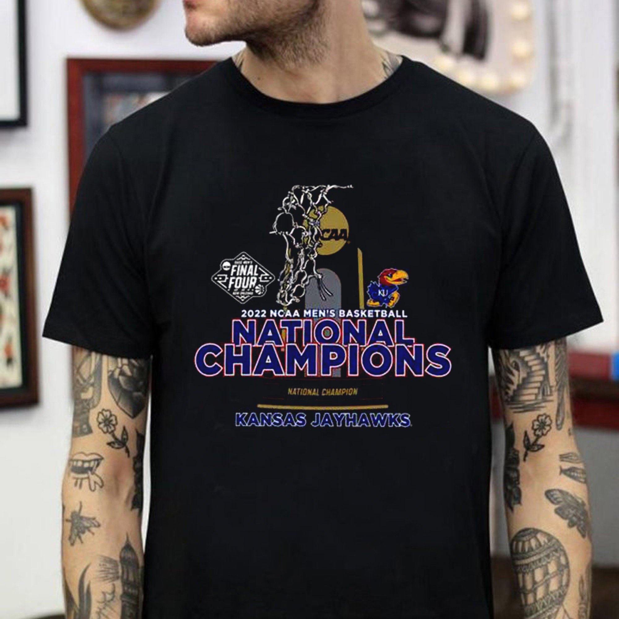 2022 Ncaa Men’s Basketball National Champions Kansas Jayhawks Wincraft Unisex T-Shirt