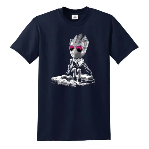 Music Guardians Headphones Funny Disco DJ Baby Groot Unisex T-Shirt