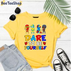 Dare To Be Your Self Superhero Puzzle Autistic Autism Awareness Unisex T-Shirt