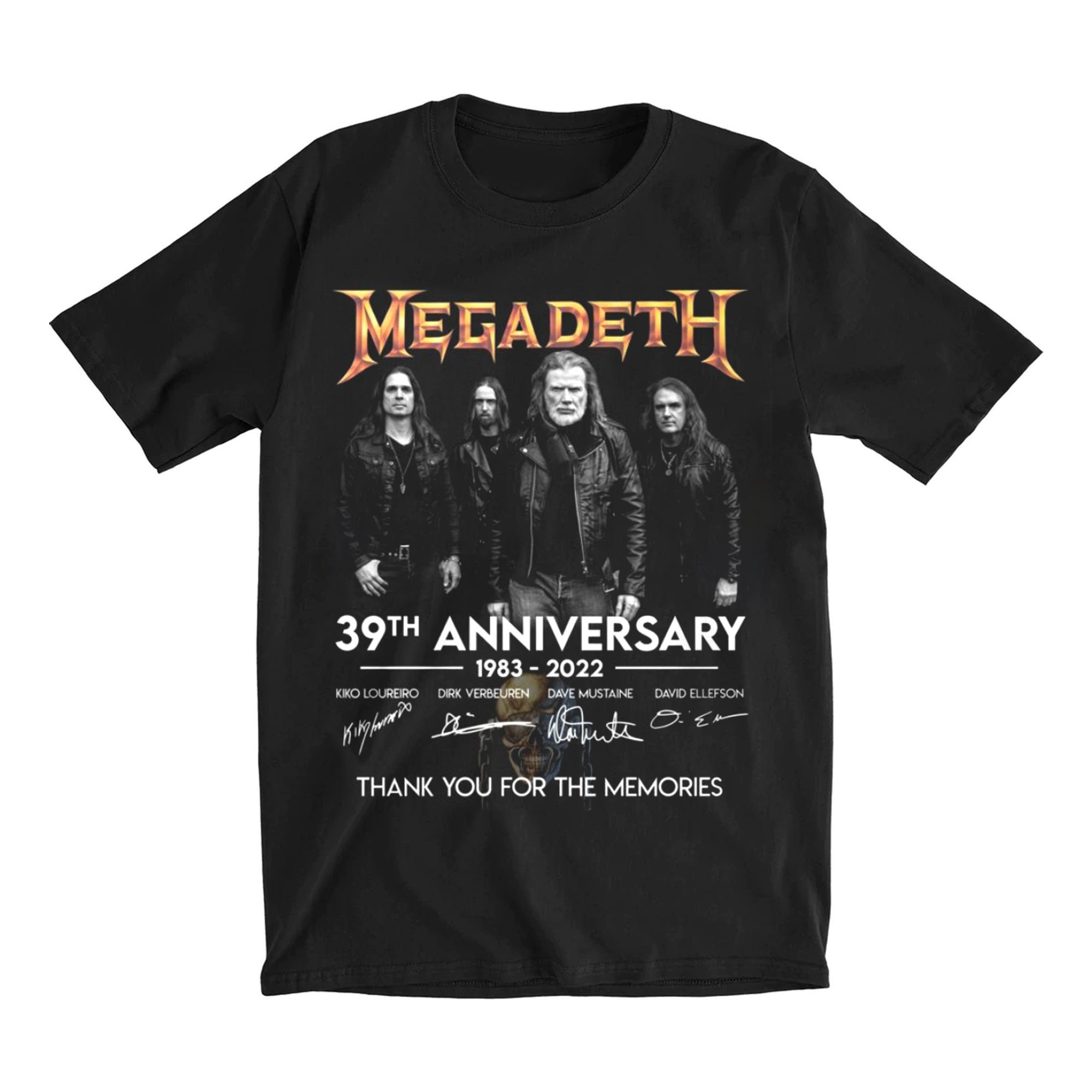 Megadeth Of 40th Anniversary 1983 2022 Signatures Thank You For The Memories Unisex T-Shirt