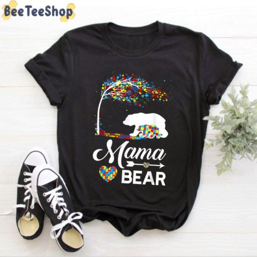 Mama Bear Support Autism Awareness Unisex T-Shirt