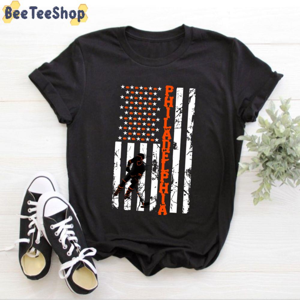 American Flag Philadelphia Flyers Hockey Unisex T-Shirt