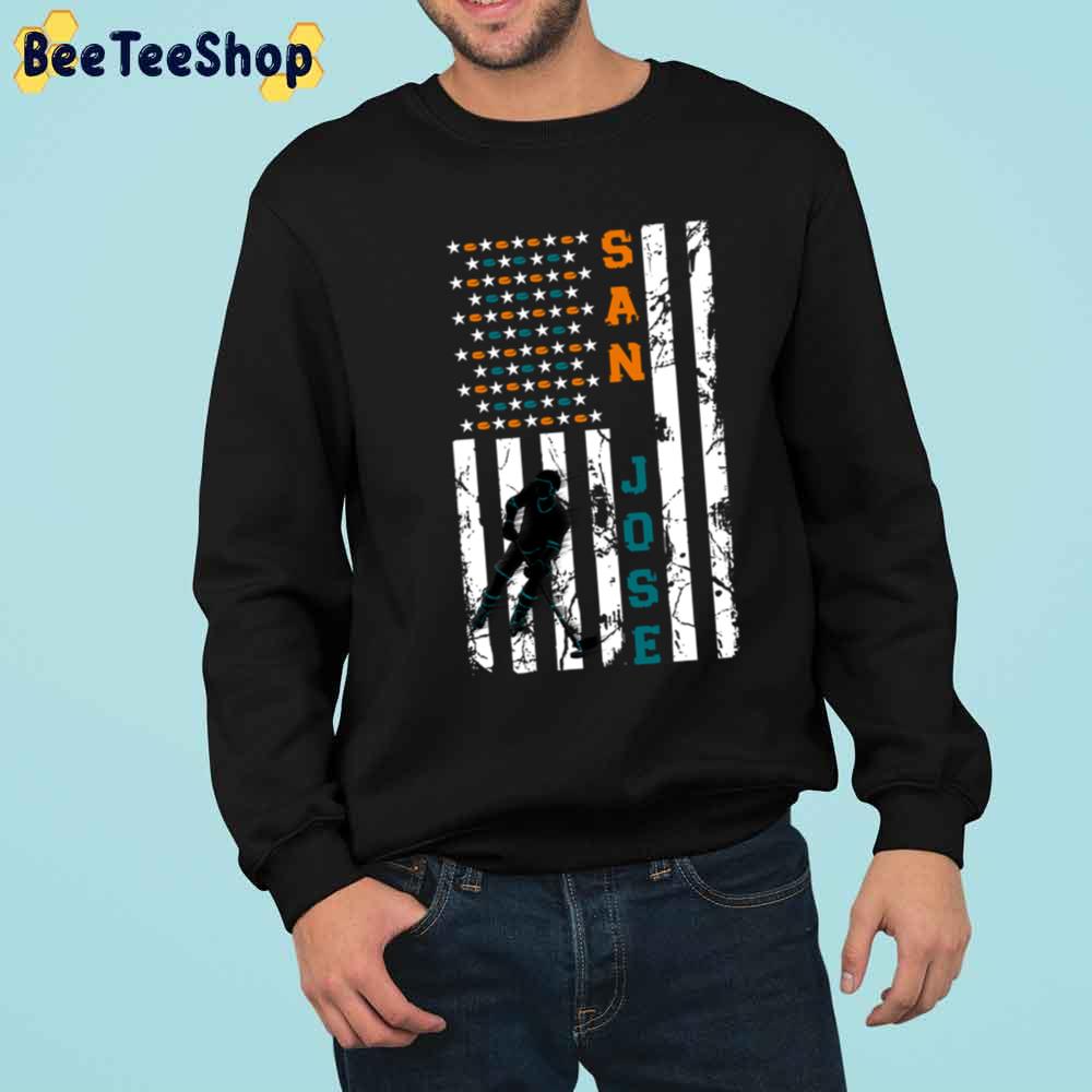 American Flag San Jose Hockey Unisex Sweatshirt