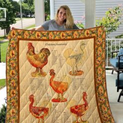 Anatomy Pattern Chicken Quilt Blanket