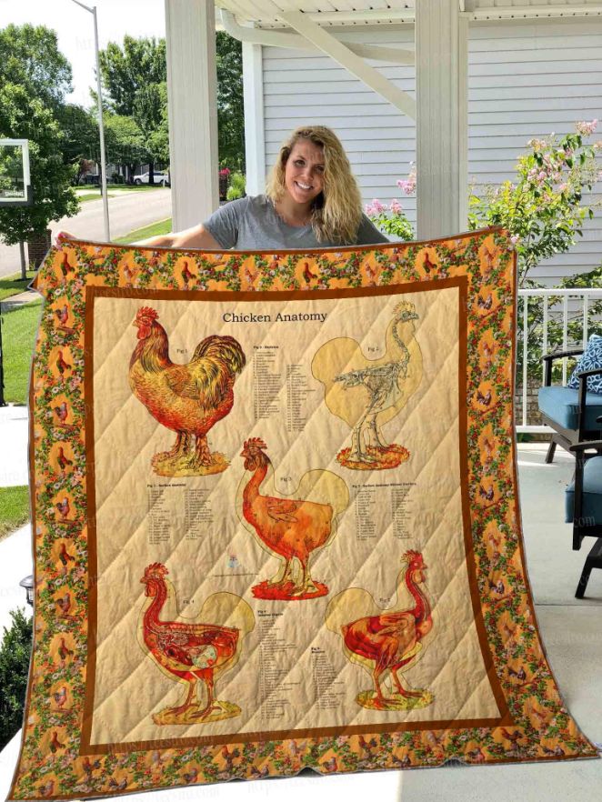 Anatomy Pattern Chicken Quilt Blanket