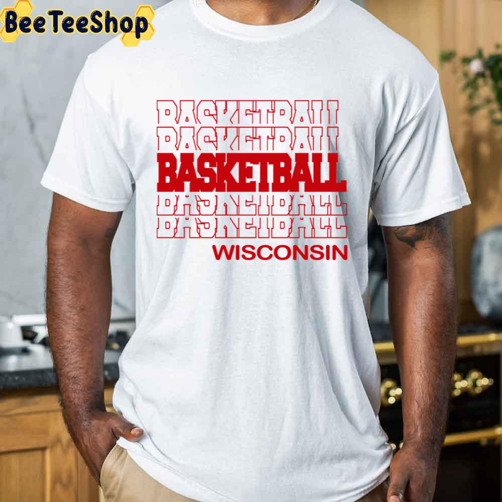 Basketball Wisconsin In Modern Stacked Lettering Unisex T-Shirt