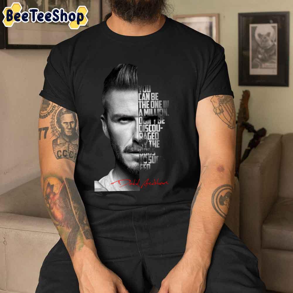 Black And White David Beckham Football Unisex T-Shirt