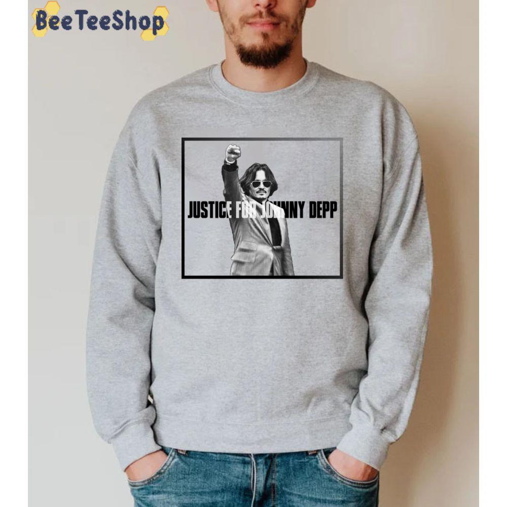 Black And White Justice For Johnny Depp Unisex Sweatshirt