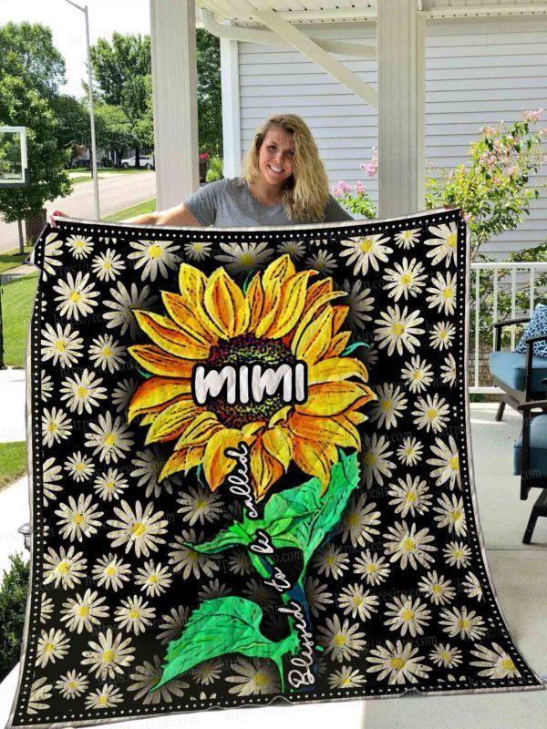 Blessed To Be Called Mimi Sunflower Quilt Blanket