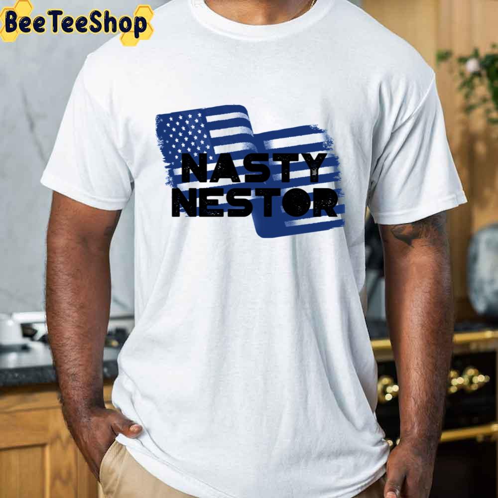 Blue American Flag Nasty Nestor Baseball Unisex T-Shirt