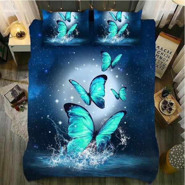 Blue Butterfly Bedding Set - Beeteeshop