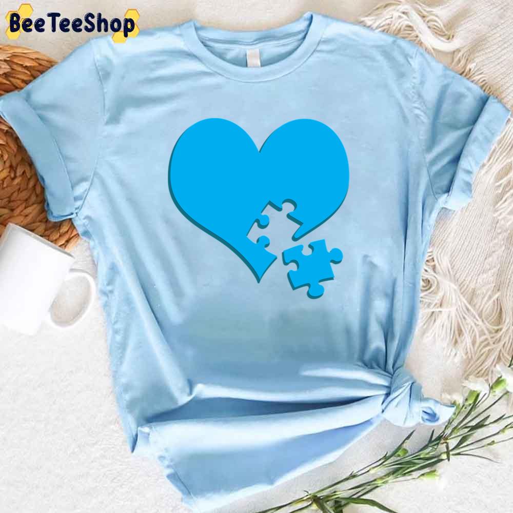 Blue Heart Autism Awareness Unisex T-Shirt