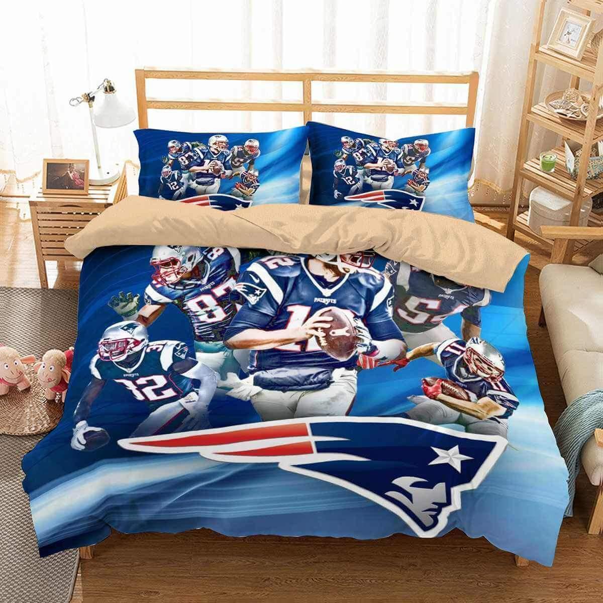 Blue Style New England Patriots Bedding Set