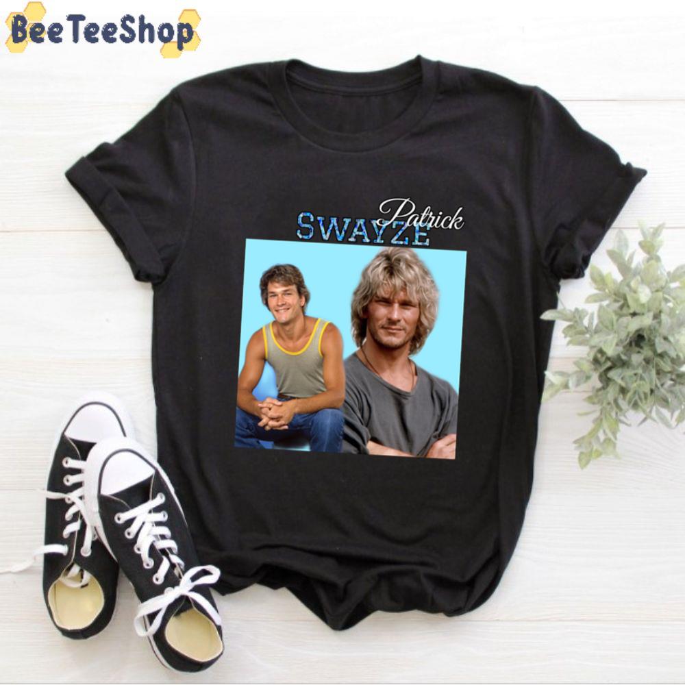 Blue Vintage Style Patrick Swayze Unisex T-Shirt