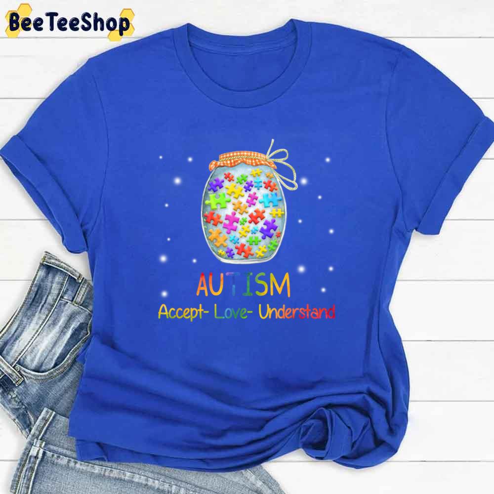 Bottle Puzzle Piece Accept Love Understand Autism Awareness Unisex T-Shirt