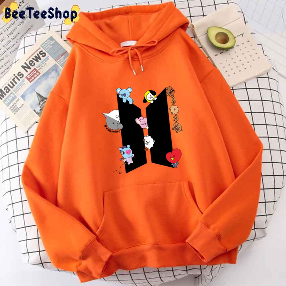 Bt21 Love Black Style BTS Kpop Unisex Hoodie