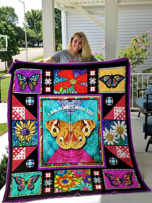 Butterfly I Am Always With You Quilt Blanket