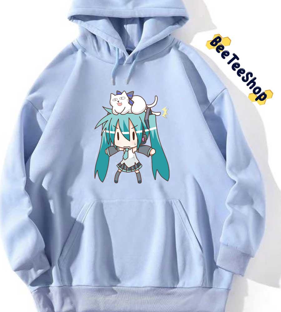 Cat And Hatsune Miku Unisex Hoodie