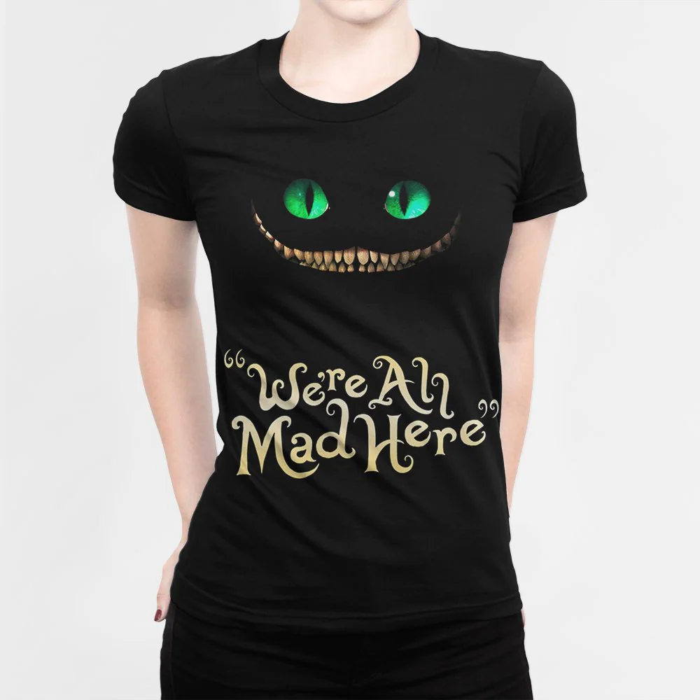 Cheshire Cat We're All Mad Here T-Shirt - Beeteeshop