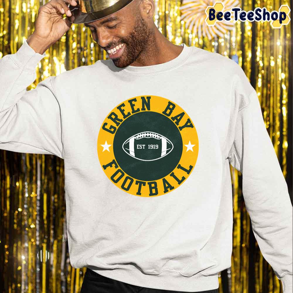 Green Bay Packers TShirt, Trendy Vintage Retro Style NFL Unisex