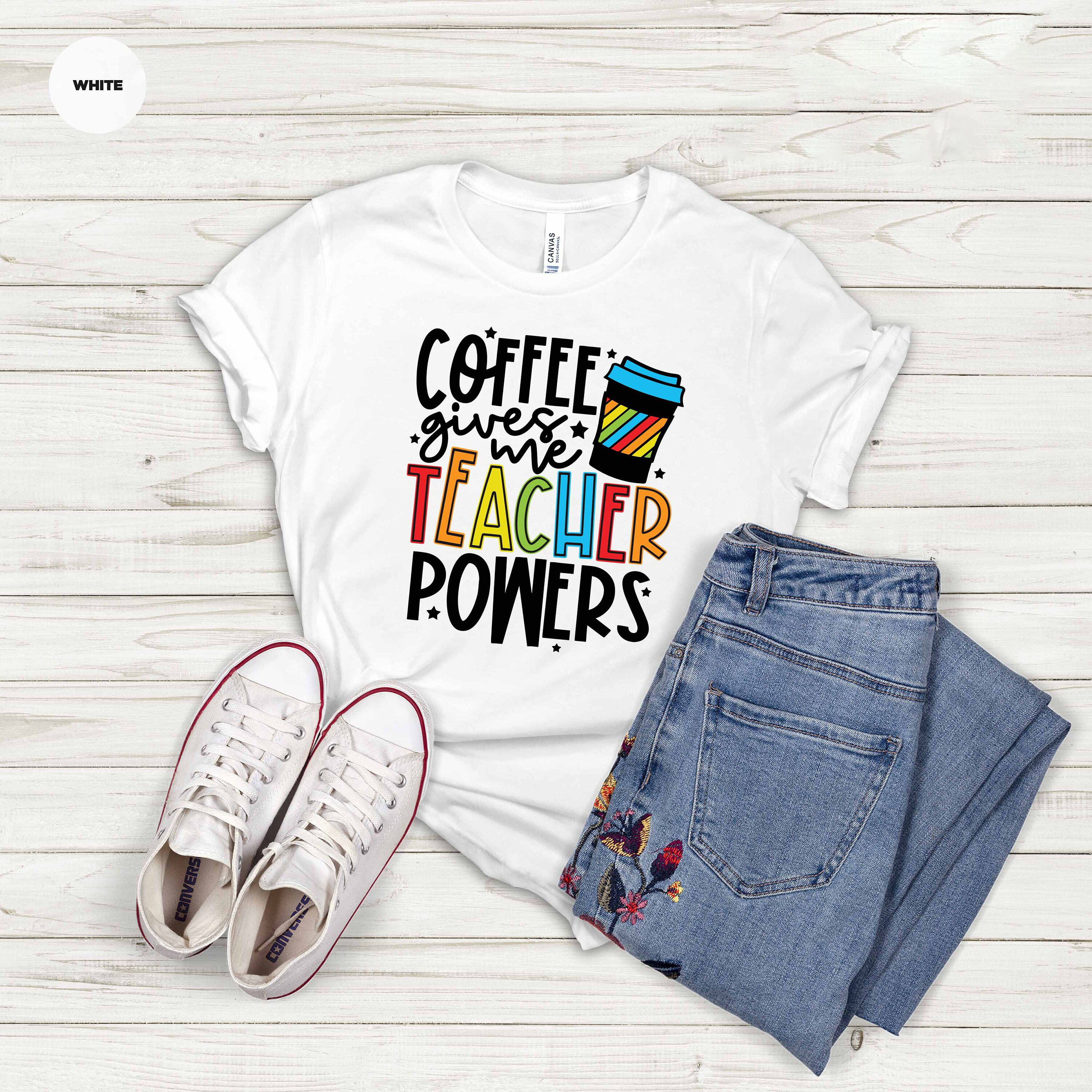 Coffee Gives Me Teacher Powers Unisex T-Shirt