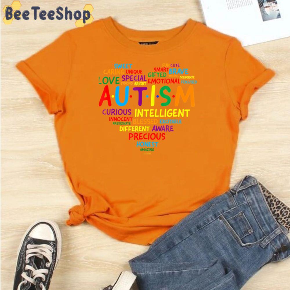 Color Heart Support For Autism Awareness Unisex T-Shirt