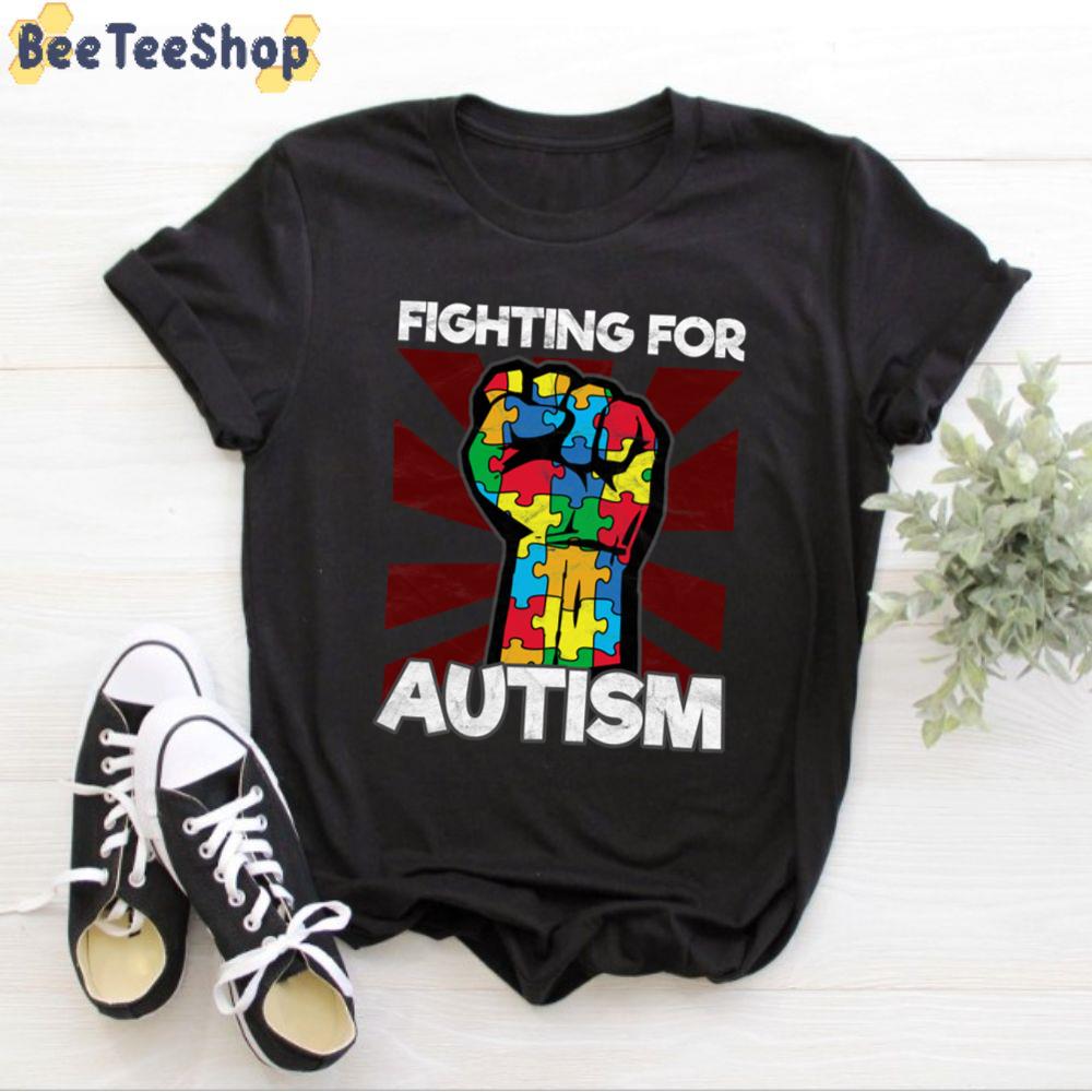 Colorful Hand Puzzle Fighting For Autism Awareness Unisex T-Shirt