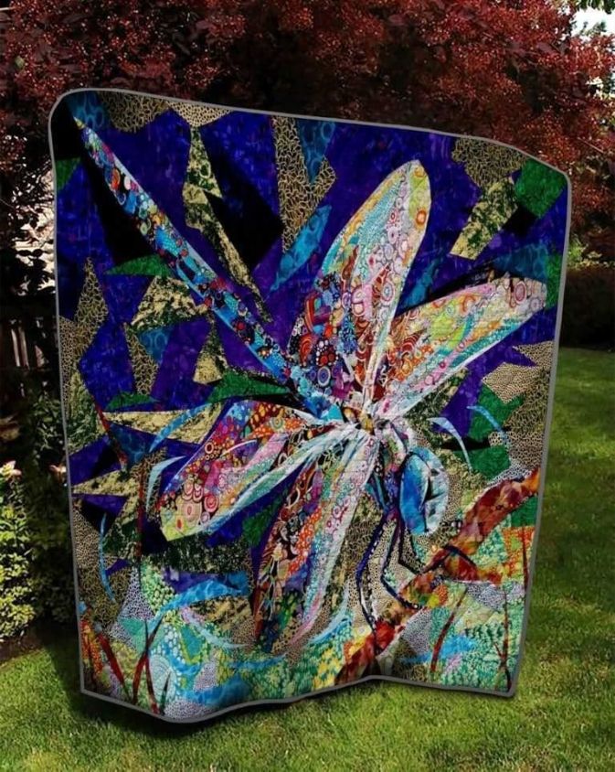 Colorfull Dragonfly Painting Quilt Blanket