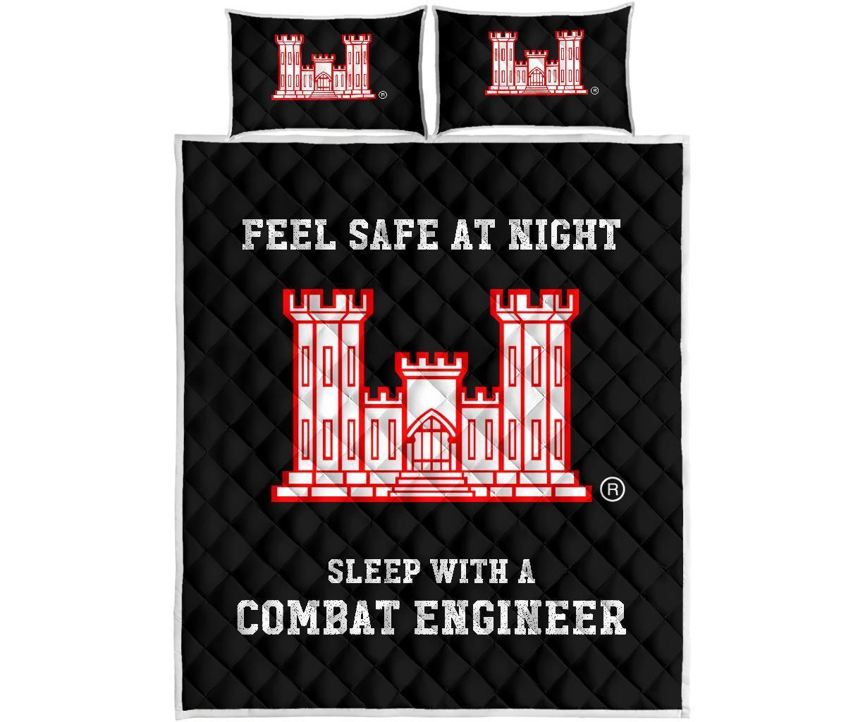 Combat Engineer Feel Safe At Night Quilt Bedding Set
