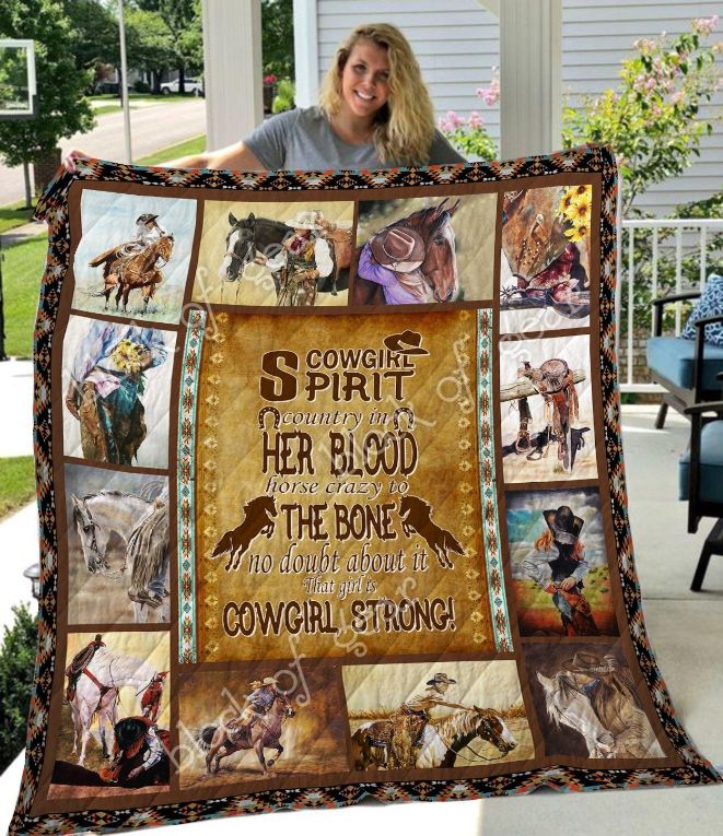 Cowgirl Spirit Cowgirl Strong Quilt Blanket